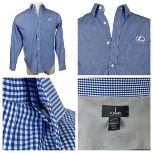 Excellent Condition Elevate Lexus Blue & White Plaid Button Down‎ Medium